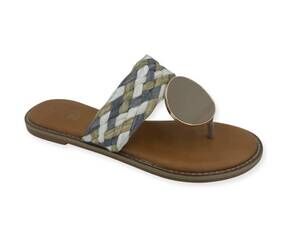 NEW NEKANE NKN women's moldavita thong sandal in grey